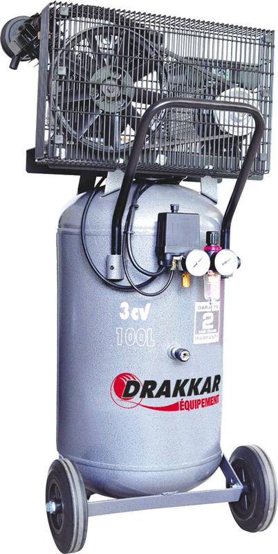 Compresseur à courroie 100L Vertical Drakkar Equipement 11215